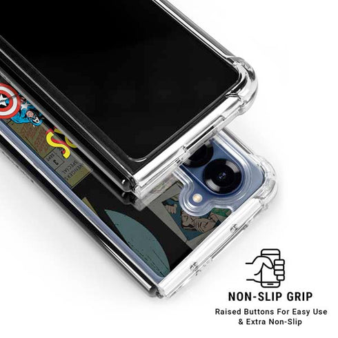 Marvel Classic Comics Avengers Assemble Galaxy Z Fold6 Clear Case